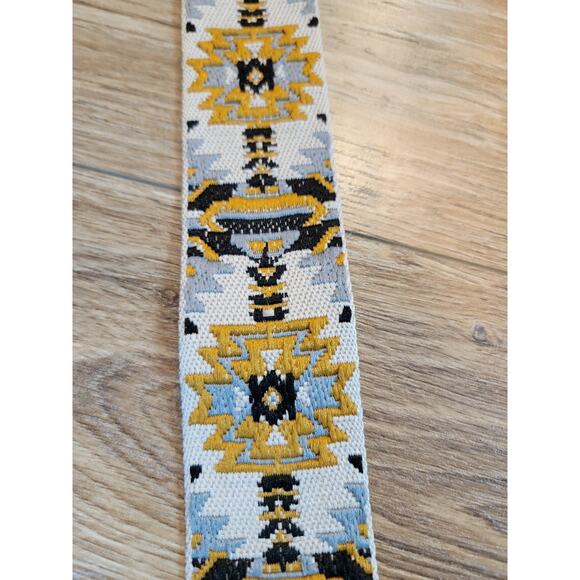 Boho Aztec Embroidered Purse Strap Replacement Crossbody Adjustable Gold Black - Picture 2 of 7